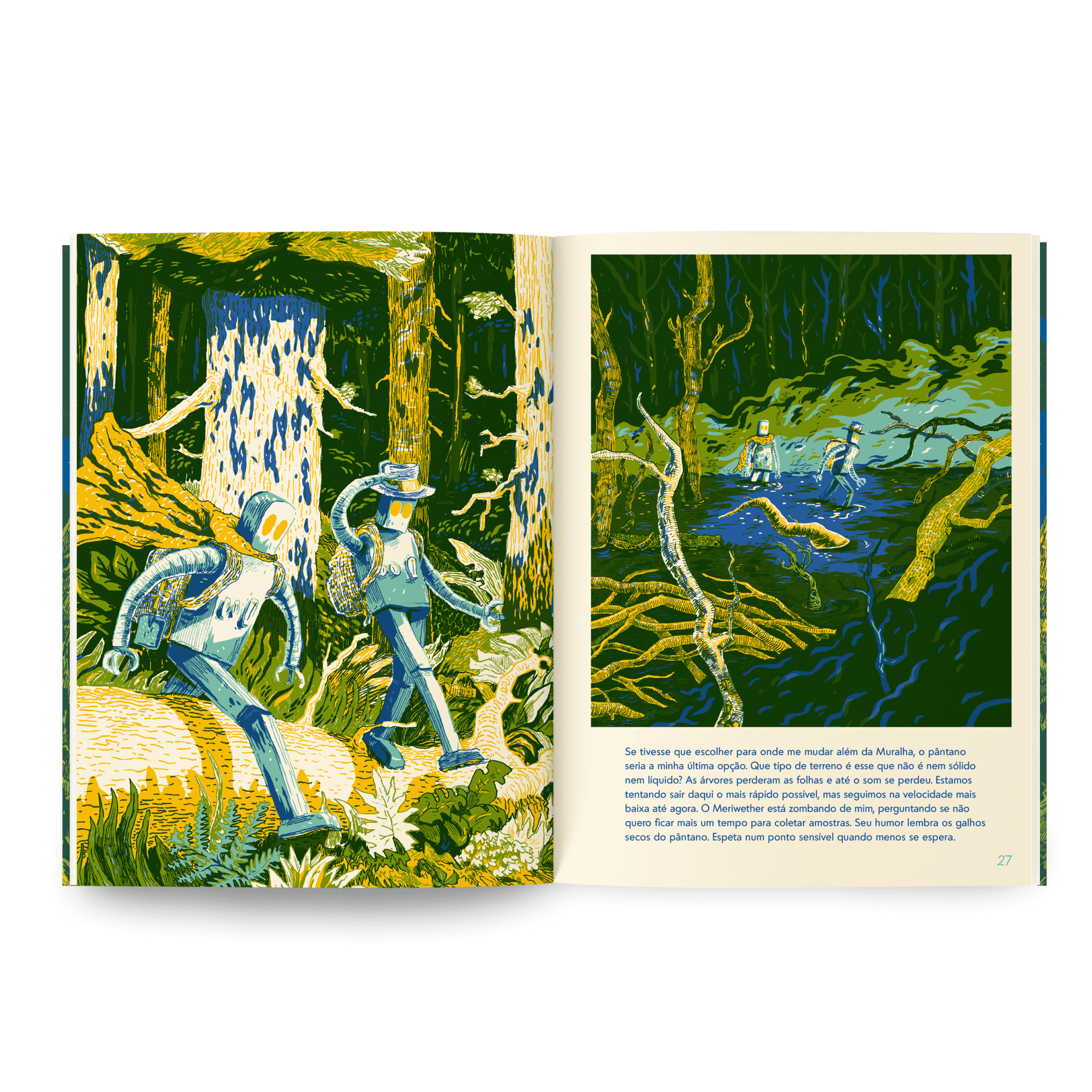 A Incrível Expedição dos Robôs - texto de Taťána Rubášová e ilustrações de Jindřich Janíček - © 2025, Solisluna Editora