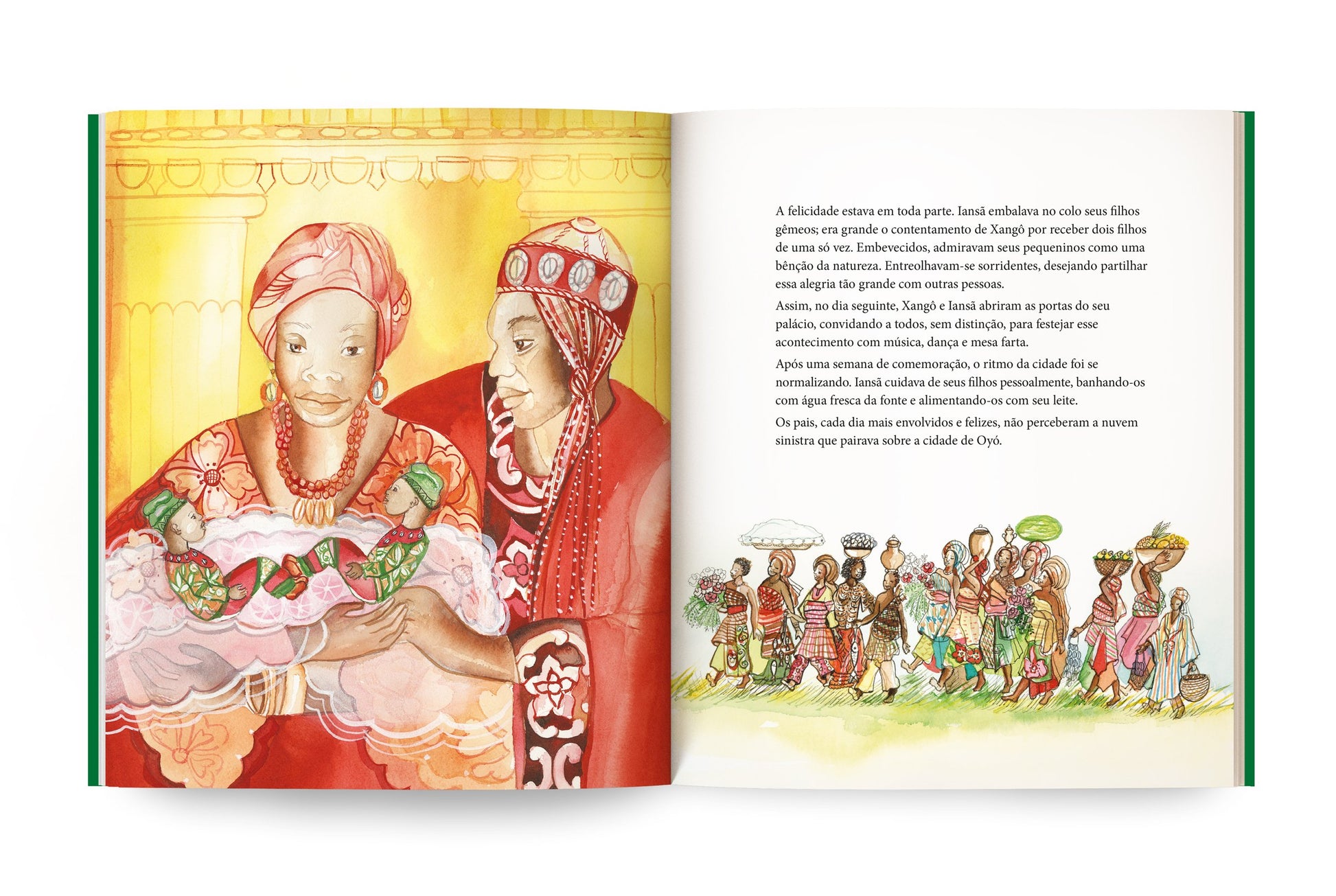 Xangô e Iansã com os seus filhos Ibejis no livro Ibejis de Edsoleda Santos publicado pela Solisluna Editora